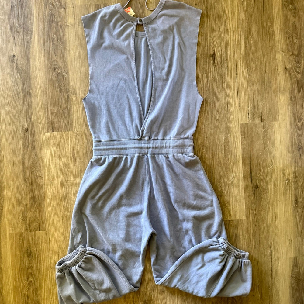 Free People Throw and Go Onesie NWT Large Vintage Blue HTF Color FP Movement - Picture 4 of 7